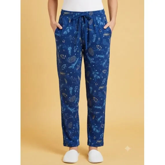 Pantaloni de damă cu buzunare si snur-albastri — imagine 2