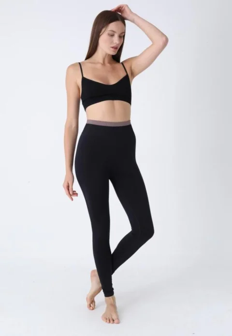 Colanți Sport Damă Negri cu Talie Elastică – Confortabili și Modelatori — imagine 1