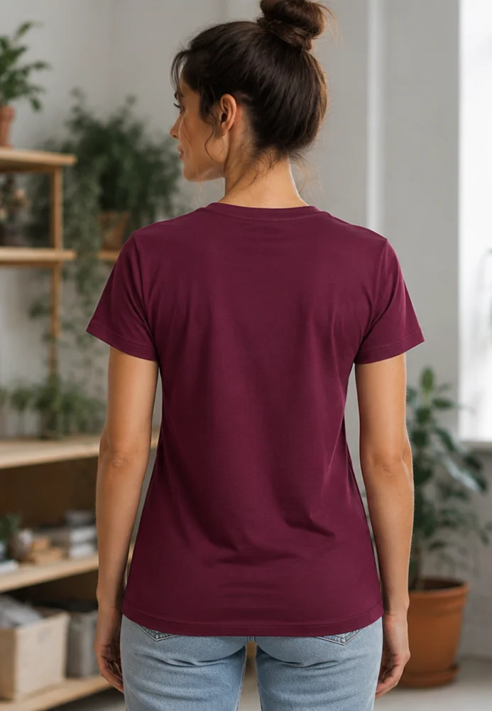 Tricou pentru damă grena - Design floral "Dutch Kingdom"