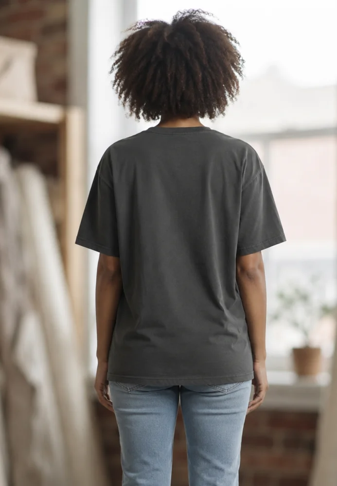Tricou  Gri Închis „KINGDOM” cu Imprimeu Floral — imagine 2