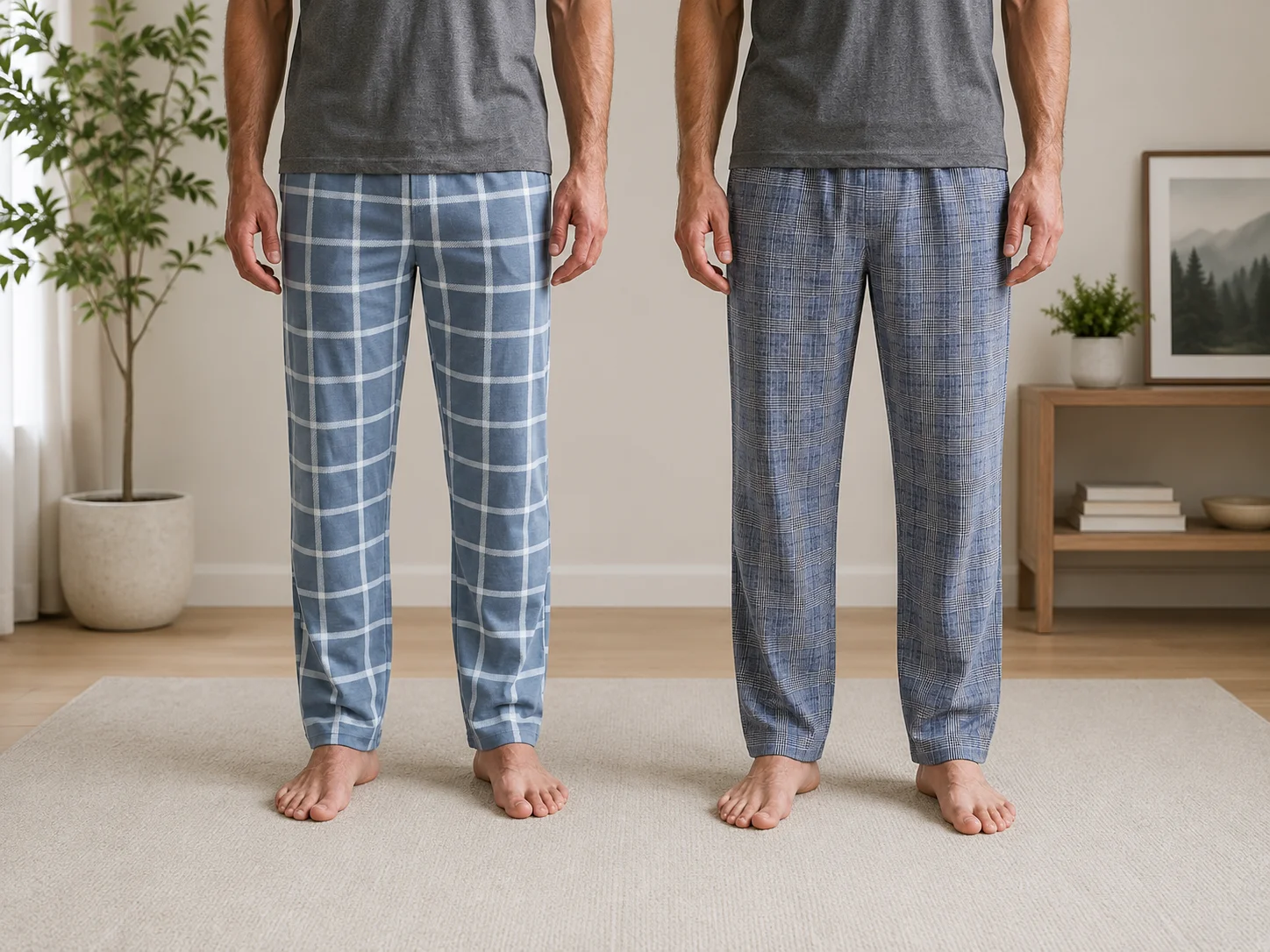 Set 2 Perechi Pantaloni de Casă barbati gri