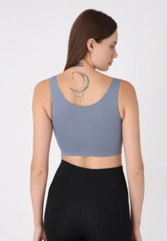 Bustieră Damă Gri cu Bretele Late, Fără Push-Up – Confortabilă și Elegantă
