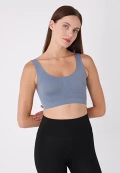 Bustieră Damă Gri cu Bretele Late, Fără Push-Up – Confortabilă și Elegantă