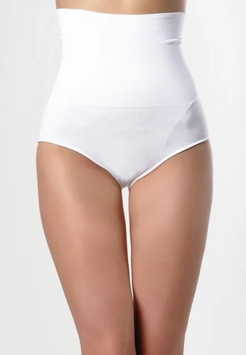 Burtieră modelatoare cu chilot clasic, alb — imagine 1
