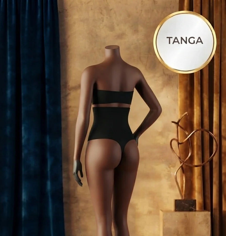 Burtieră modelatoare cu chilot tanga, negru — imagine 2