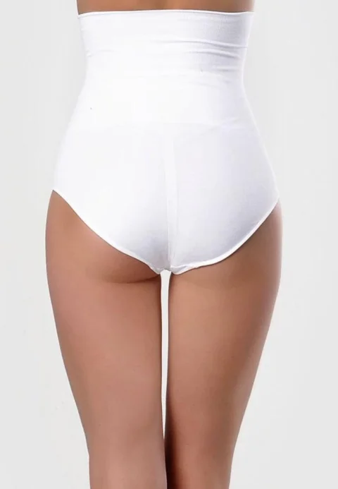 Burtieră modelatoare cu chilot clasic, alb — imagine 2