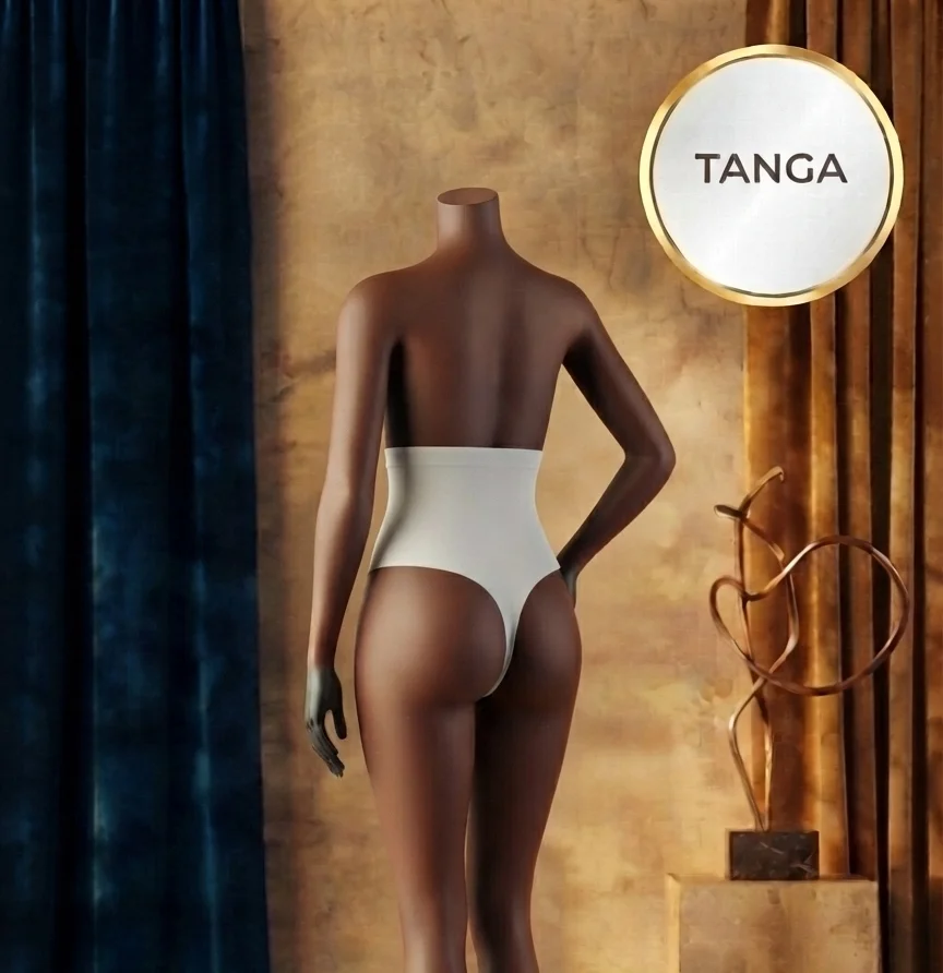Burtieră modelatoare cu chilot tanga, alb