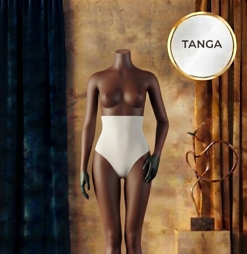 Burtieră modelatoare cu chilot tanga, alb