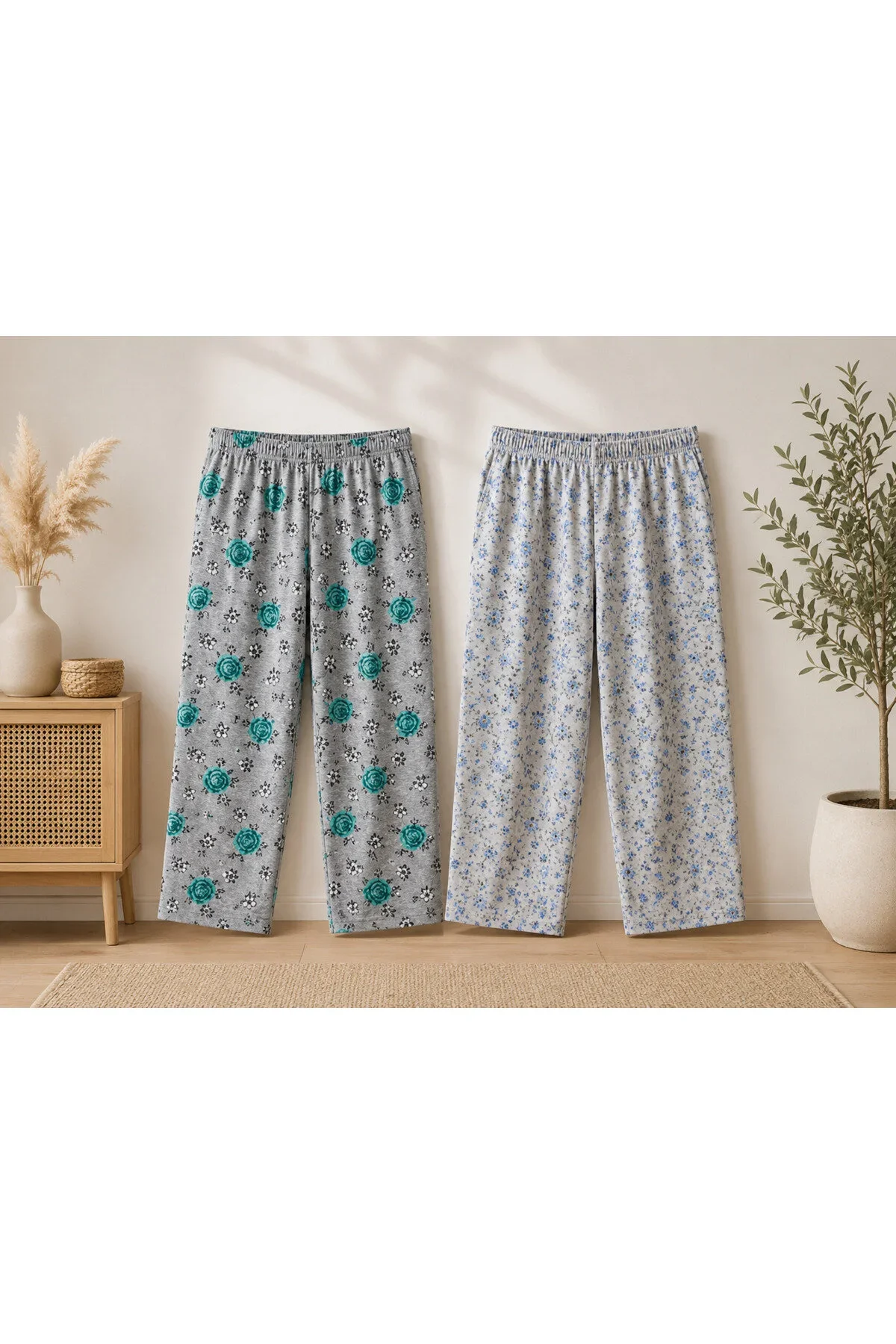 Pantaloni dama 3/4 de pijama ,2/set  în culori și imprimeuri diferite — imagine 1