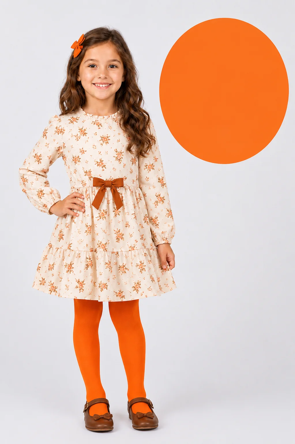 Dres fetite, Extra Koton 90 den,Orange