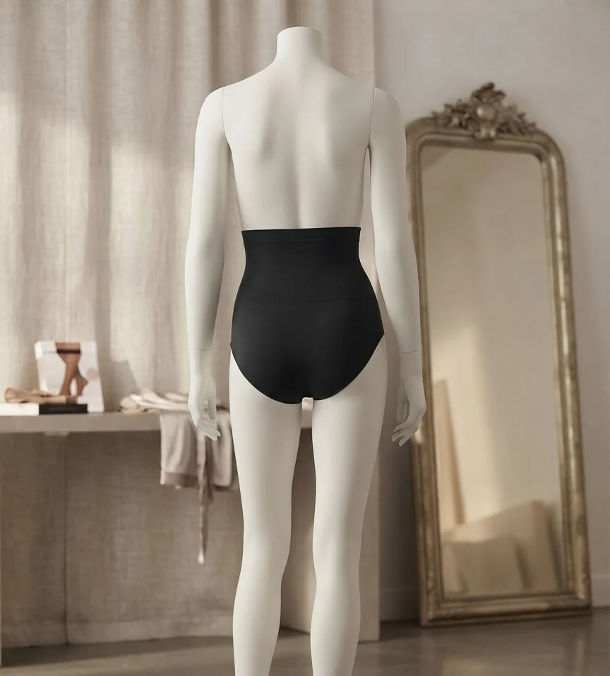 Burtieră modelatoare cu chilot clasic, negru — imagine 2