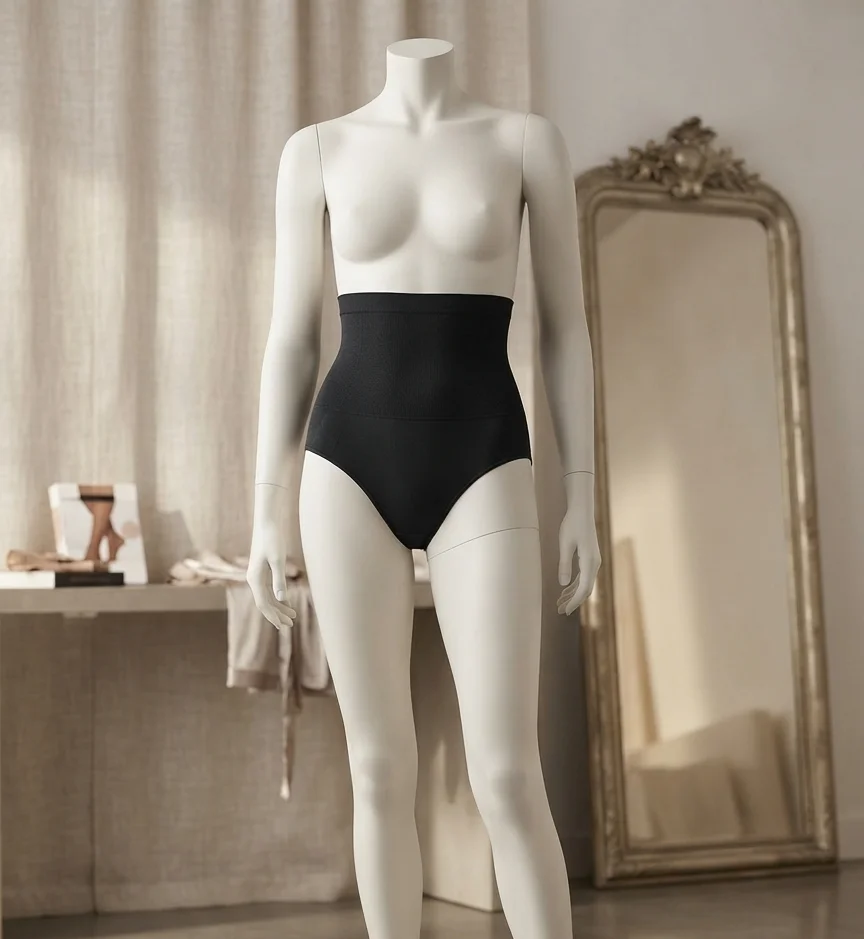 Burtieră modelatoare cu chilot clasic, negru