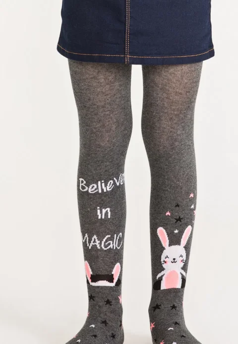 Dres fetițe Penti Pretty ,,Magic Bunny'', bumbac- imprimeu hazliu cu iepure, gri