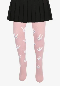 Dres copii roz pudră cu iepuraș – model călduros și delicat