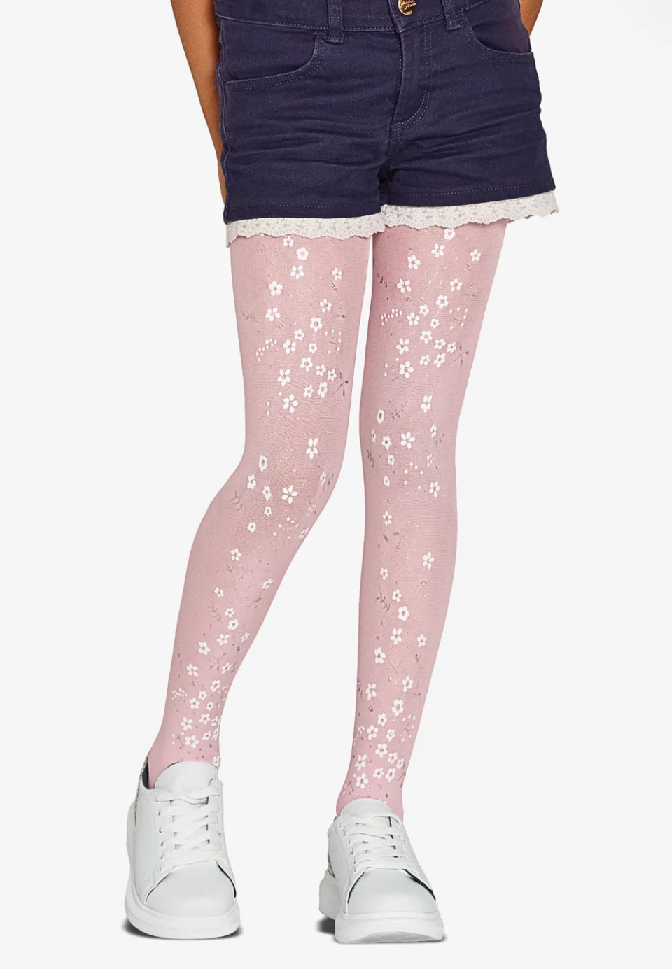 Dres fetițe Penti Pretty ,,Bouquet'', 40 den-  imprimeu floricele, roz