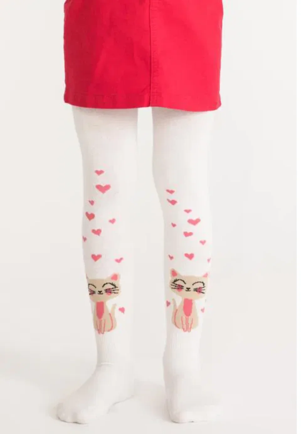 Dres fetițe Penti Young ,,Cat In Love', bumbac- imprimeu pisică, alb