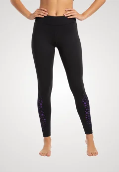 Colanți Sport Penti DUBLI – Mov Neon &amp; Negru, Decupaj Plasă în Romburi