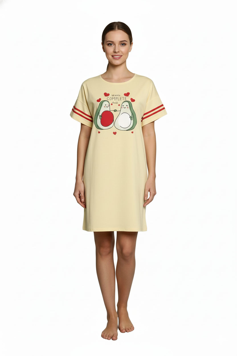 Rochie casual damă cu mânecă scurtă, până la genunchi, galben