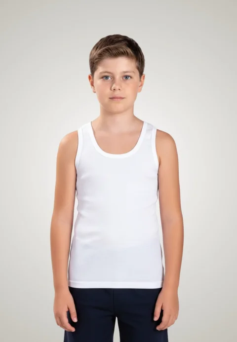 Maiou Alb Băieți din Bumbac 100%