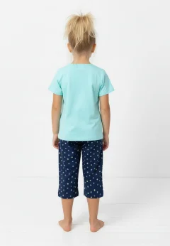 Pijama fete Paște, Verde – tricou bumbac 100% și pantaloni 3/4