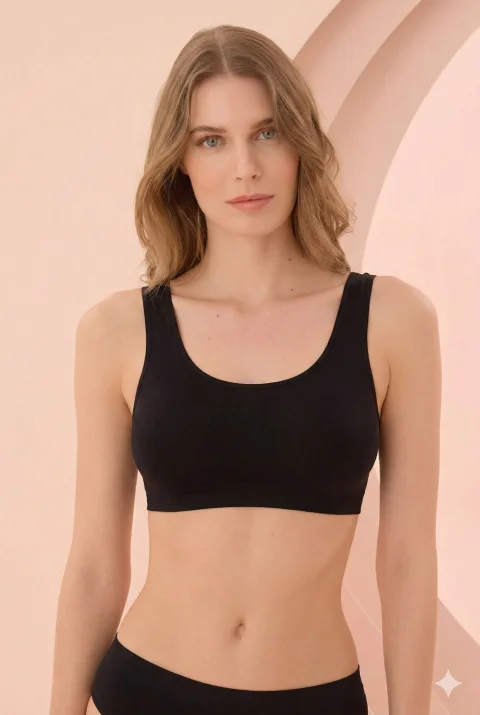 Bustieră cu Bretele Late NBB, Negru