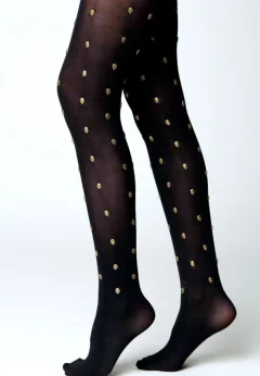 Dres damă Penti 40 DEN ,,Petra''- imprimeu craniu, culoare mov inchis