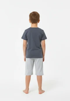 Pijama băieți Paște, bleumarin – tricou bumbac 100% și pantaloni