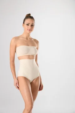 Corset damă modelator fara cusaturi si talie înaltă, culoare bej