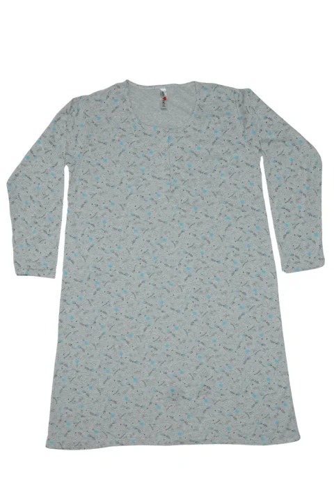 Cămașă de noapte, 100% bumbac gri