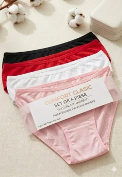 Chilot Damă Clasic – Set 4 Bucăți Multicolor