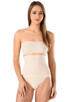 Centura dama modelatoare pentru talie cu banda de silicon, culoare bej