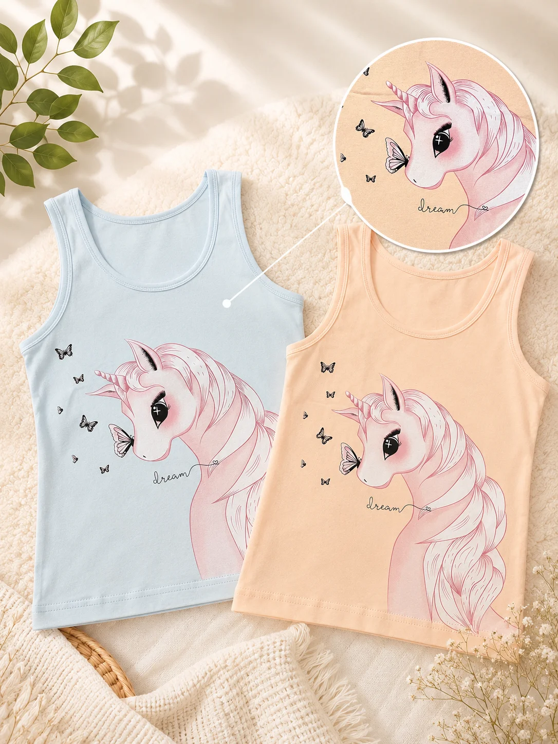 Set 2 Maiouri pentru Fetițe – Model Unicorn — imagine 1