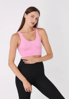 Bustieră Damă  Roz cu Bretele Late, Fără Push-Up – Confortabilă și Elegantă