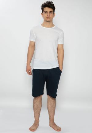 Pijama bărbați alb-bleumarin – bumbac & modal