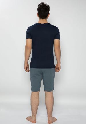 Pijama bărbați bleumarin-albastru – bumbac & modal