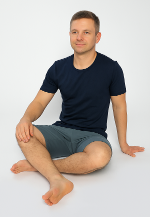 Pijama bărbați bleumarin-albastru – bumbac & modal