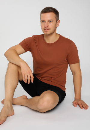 Pijama bărbați maro-negru – bumbac & modal