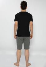 Pijama bărbați negru-gri – bumbac & modal