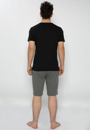 Pijama bărbați negru-gri – bumbac & modal