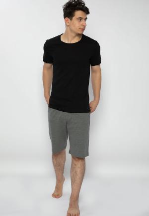 Pijama bărbați negru-gri – bumbac & modal