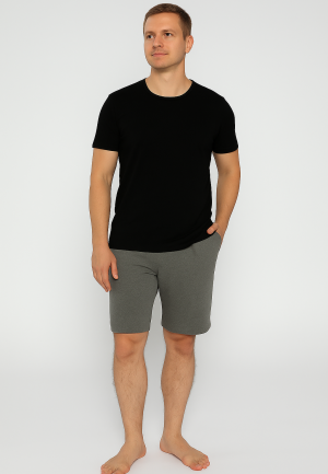 Pijama bărbați negru-gri – bumbac & modal