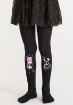 Dres fetițe Penti Young ,,Fairy Princess'', 40 den- imprimeu prințesă, negru