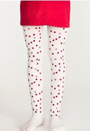 Dres fetițe Penti Young ,,Heart Dot'' 50 Den-mat, opac, alb