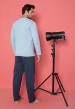 Pijama barbati vatuita, bluza cu maneca lunga si pantaloni lungi