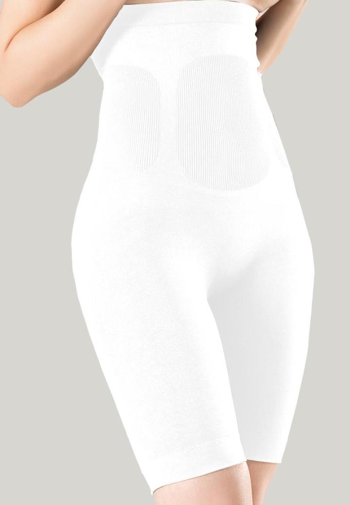 Pantaloni modelatori Miss Fit 3/4 cu talie înaltă și corset-alb