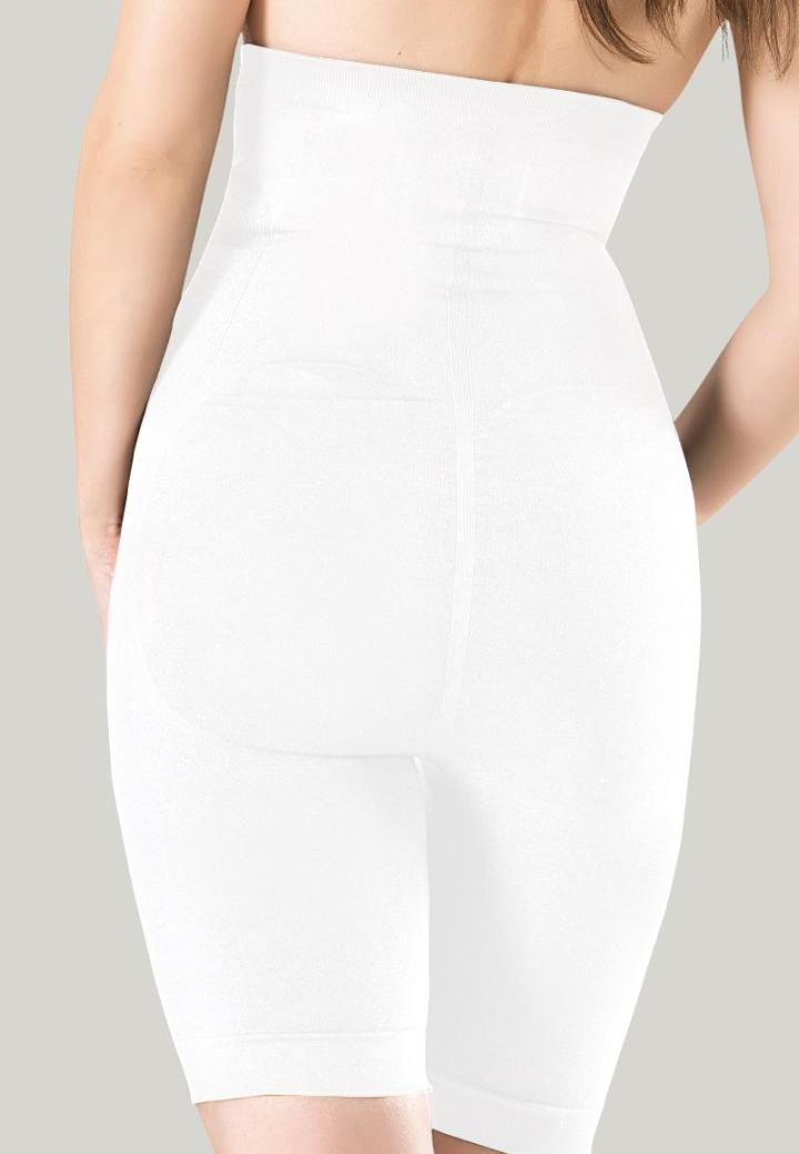 Pantaloni modelatori Miss Fit 3/4 cu talie înaltă și corset-alb