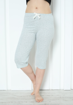 Pantaloni pijama damă 3/4,verde deschis, imprimeu buline