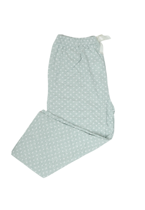 Pantaloni pijama damă 3/4,verde deschis, imprimeu floricele
