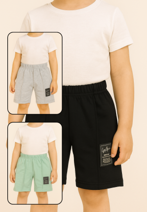 Set de 3 perechi, Pantaloni scurți sport copii