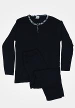 Pijama pentru bărbați mânecă lungă și pantaloni lungi, bluemarin